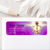 ÉTIQUETTE ÉCHELLES D'OR DE LA LOI AVEC PIERRES GEM, SYMBOLE (En situation)