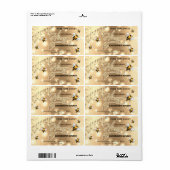 Étiquette Éclairage gouttes abeilles script miel jarre étiqu (Feuille entière)