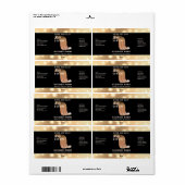 Étiquette Éclairage moderne élégant script cheveux sérique é (Feuille entière)