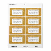 Étiquette Éclats de Parties scintillant d'or (Feuille entière)