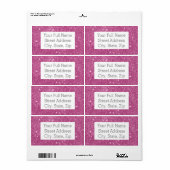 Étiquette Éclats de Parties scintillant rose chaud (Feuille entière)