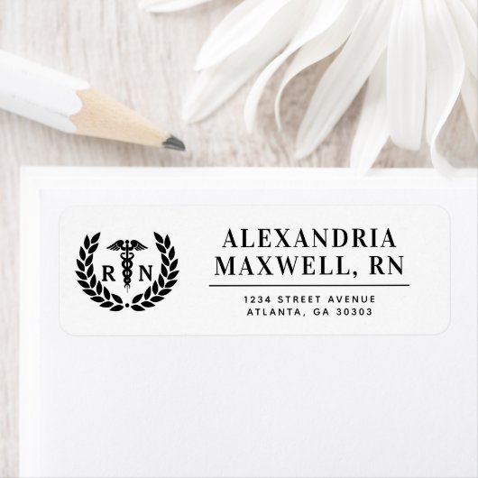 Étiquette École de soins infirmiers de la RN personnalisée É (En situation)