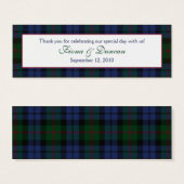 Étiquette écossaise Plaid Baird Tartan Wedding Fav (Devant & derrière)