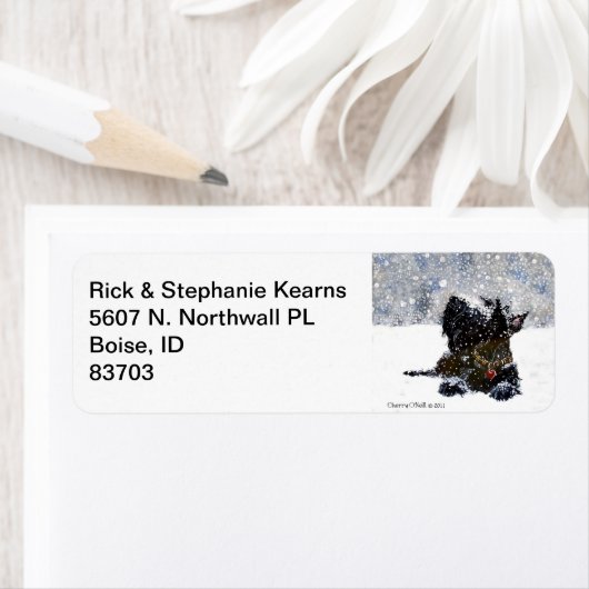 Étiquette Ecosse en neige (En situation)