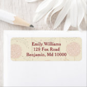 Étiquette Écran Floral Rouge (En situation)