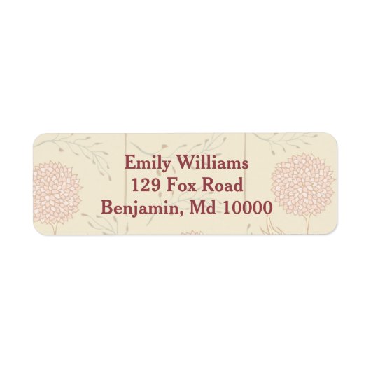 Étiquette Écran Floral Rouge (Devant)