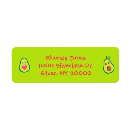 Étiquette Écrans Avocado rose et vert (Devant)