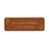 Étiquette Écriture calligraphique Boho Terracotta Mariage (Devant)