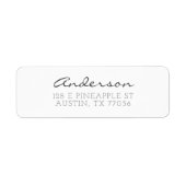 Étiquette Écriture de famille personnalisée Adresse de retou (Devant)