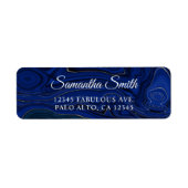 Étiquette Écriture élégante Navy Lapis Lazuli (Devant)