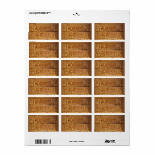 Étiquette Écriture hiéroglyphique égyptienne (Feuille entière)