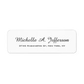 Étiquette Écriture manuscrite classique Blanc tendance créat (Devant)