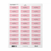 Étiquette Écriture manuscrite classique rose Script Créatif  (Feuille entière)