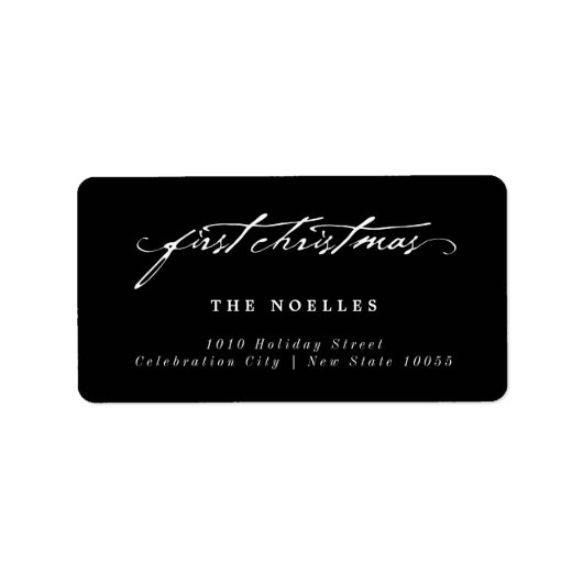 Étiquette Écriture manuscrite classique Script Baby's First  (Devant)