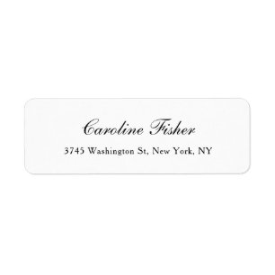 Étiquette Écriture manuscrite classique Simple Blanc