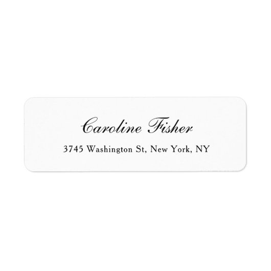 Étiquette Écriture manuscrite classique Simple Blanc (Devant)