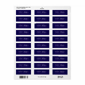 Étiquette Écriture manuscrite design Bleu foncé tendance (Feuille entière)