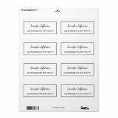 Étiquette Écriture manuscrite moderne élégante simple profes (Feuille entière)