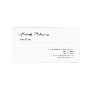 Étiquette Écriture manuscrite Noir Blanc Plaine Minimaliste