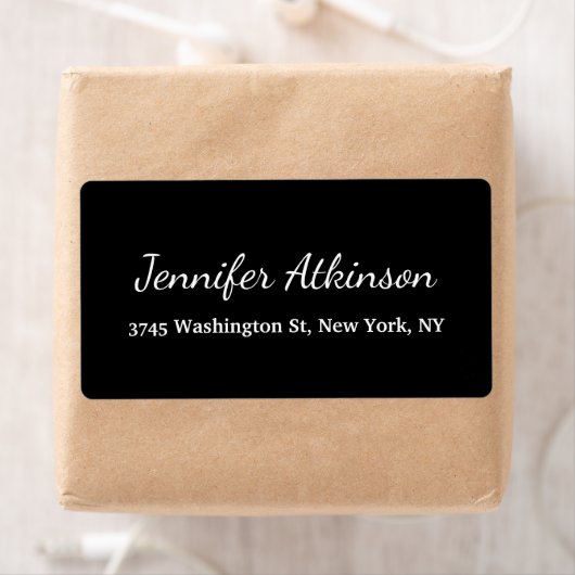 Étiquette Écriture manuscrite noire simple (En situation)