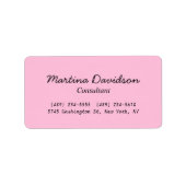 Étiquette Écriture manuscrite originale unique rose (Devant)