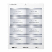 Étiquette Écriture manuscrite Silver Look Script Modèle mode (Feuille entière)