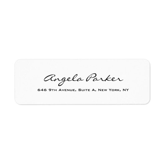 Étiquette Écriture manuscrite simple blanc professionnel mod (Devant)