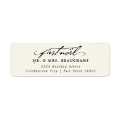 Étiquette Écriture manuscrite vintage Premier noeud Mariage (Devant)