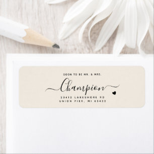 Étiquette Écriture Minimaliste Romantique Mariage Couleur Cr