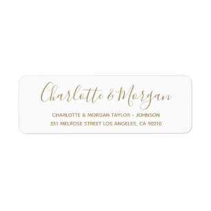 Étiquette Ecriture personnalisée en or chic moderne élégant