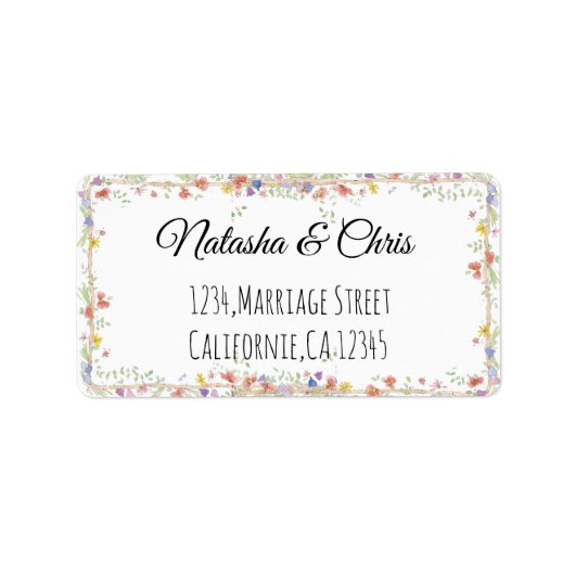 Étiquette Écriture simple à la main Noms et retour de concep (Devant)