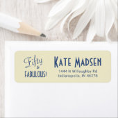 Étiquette Ecru 50 & FABULOUS Script Typography Adresse (En situation)