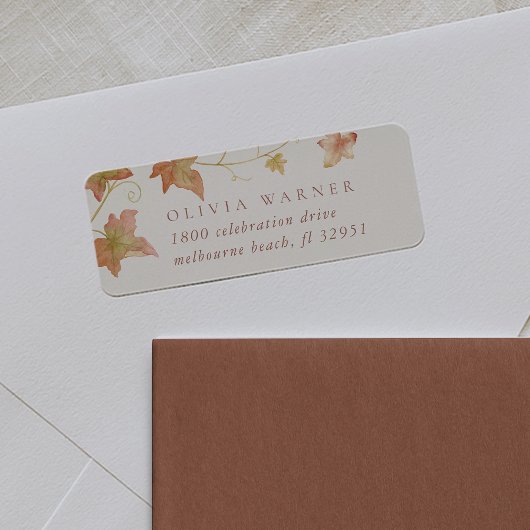 Étiquette Ecru | Adresse de retour Feuilles d'automne