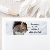 Étiquette Écureuil dans la neige (En situation)