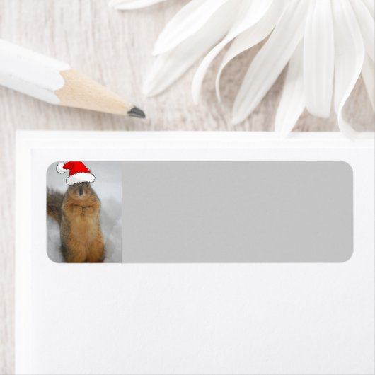 Étiquette Écureuil de Noël (En situation)