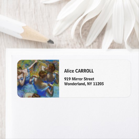 Étiquette Edgar Degas - Danseurs Bleus (En situation)