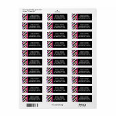 Étiquette Edgy Roses & Modern Stripes Adresse de retour (Feuille entière)