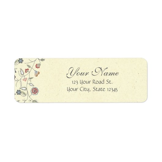 Étiquette Edifice floral vintage (Devant)