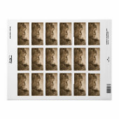 Étiquette Edinburgh Castle Sepia Photograph (Feuille entière)