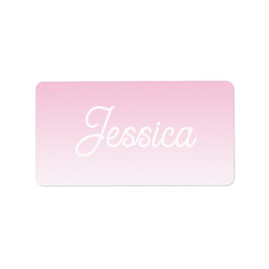 Étiquette (Editable) Light Pink Color Ombre & Your Text (Devant)