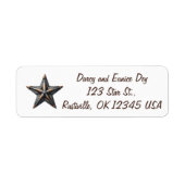 Étiquette Editable Rustic Star Return Address (Devant)