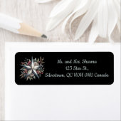Étiquette Editable Silver Christmas Star Return Address (En situation)