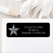 Étiquette Editable Silver Star Return Address (En situation)