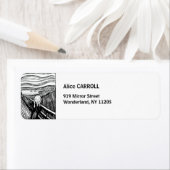 Étiquette Edvard Munch - La lithographie de cri (En situation)