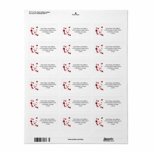 Étiquette Eeew, c'est ce sang sur ton (Feuille entière)