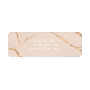 Étiquette Effet de retour d'étiquettes d'adresse en marbre r