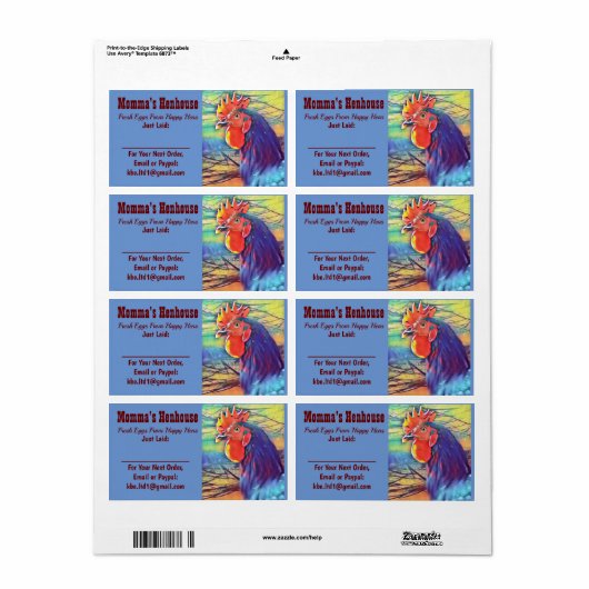 ÉTIQUETTE EGG CARTON (Feuille entière)