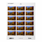 Étiquette Egg Harbour, WI automne saison avec chariot (Feuille entière)