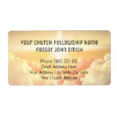 Étiquette Église commerciale nuageuse céleste chrétienne  (Devant)