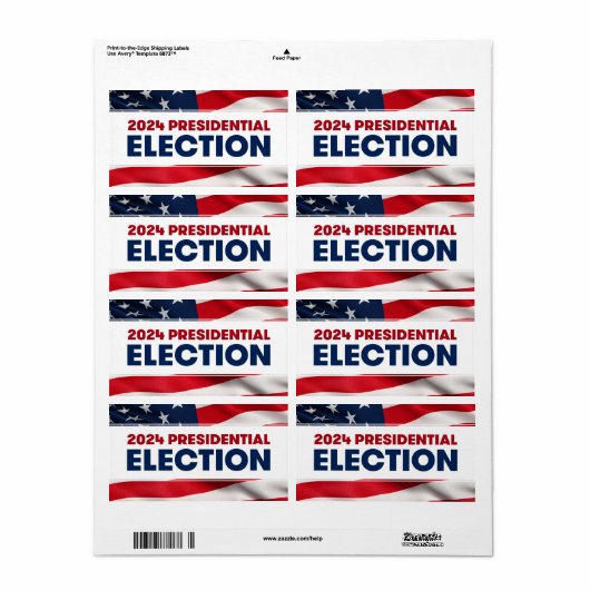 Étiquette Élection présidentielle américaine de 2024 (Feuille entière)